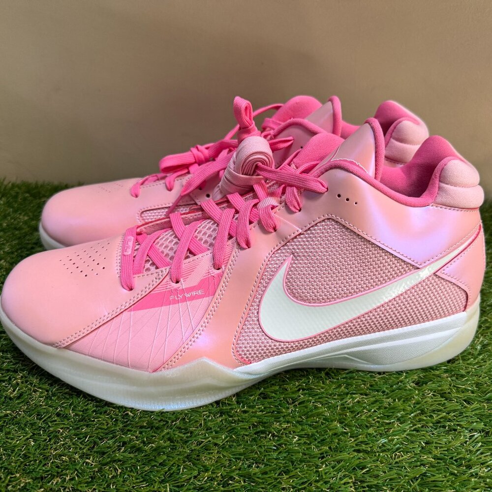Nike KD 3 Aunt Pearl Medium Soft Pink White Lotus FJ0982-600 Men's Size 15 NEW